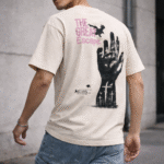 SNAYKE Oversized Graphic T-Shirt for Men – Back Print Streetwear Tee (Escape Concept)