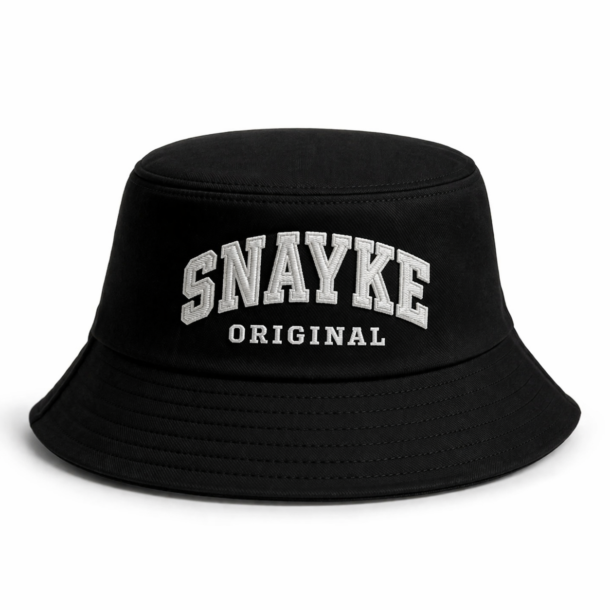 SNAYKE Black Bucket Hat for Men & Women – Streetwear Cotton Summer Cap