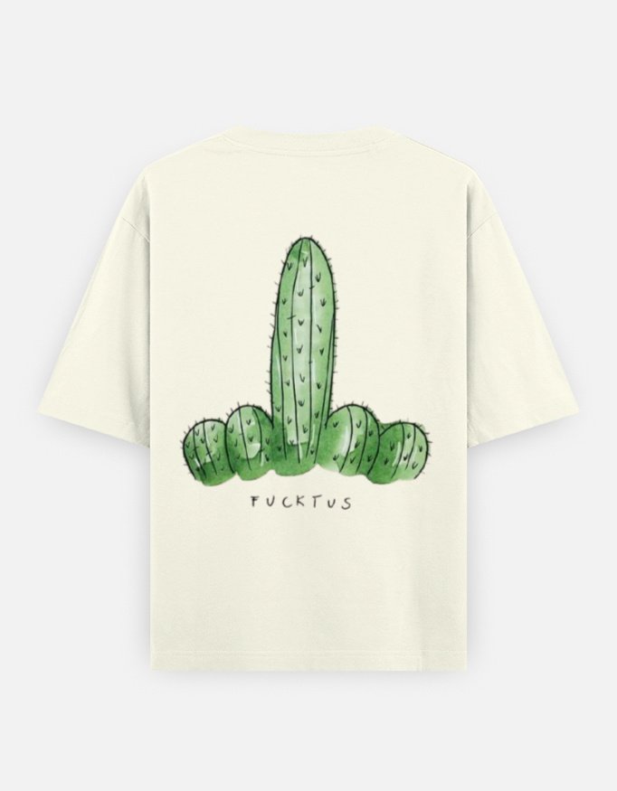 img_651e660e0ebcf4.jpg SNAYKE Graphic Oversized T-Shirt for Men – Back Print Streetwear Tee (F*cktus Design)