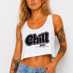 SNAYKE Chill Graphic Crop Tank Top for Women – Sleeveless Casual Streetwear Summer Top