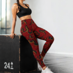 SNAYKE Flame Fusion Printed Leggings for Women – High Waist Gym & Streetwear Tights
