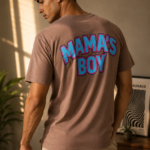 SNAYKE Mama’s Boy Graphic Regular Fit T-Shirt – Mocha Brown