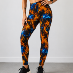 SNAYKE Fire & Ice Printed Women’s Performance Leggings – High Waist Gym, Yoga & Activewear Tights