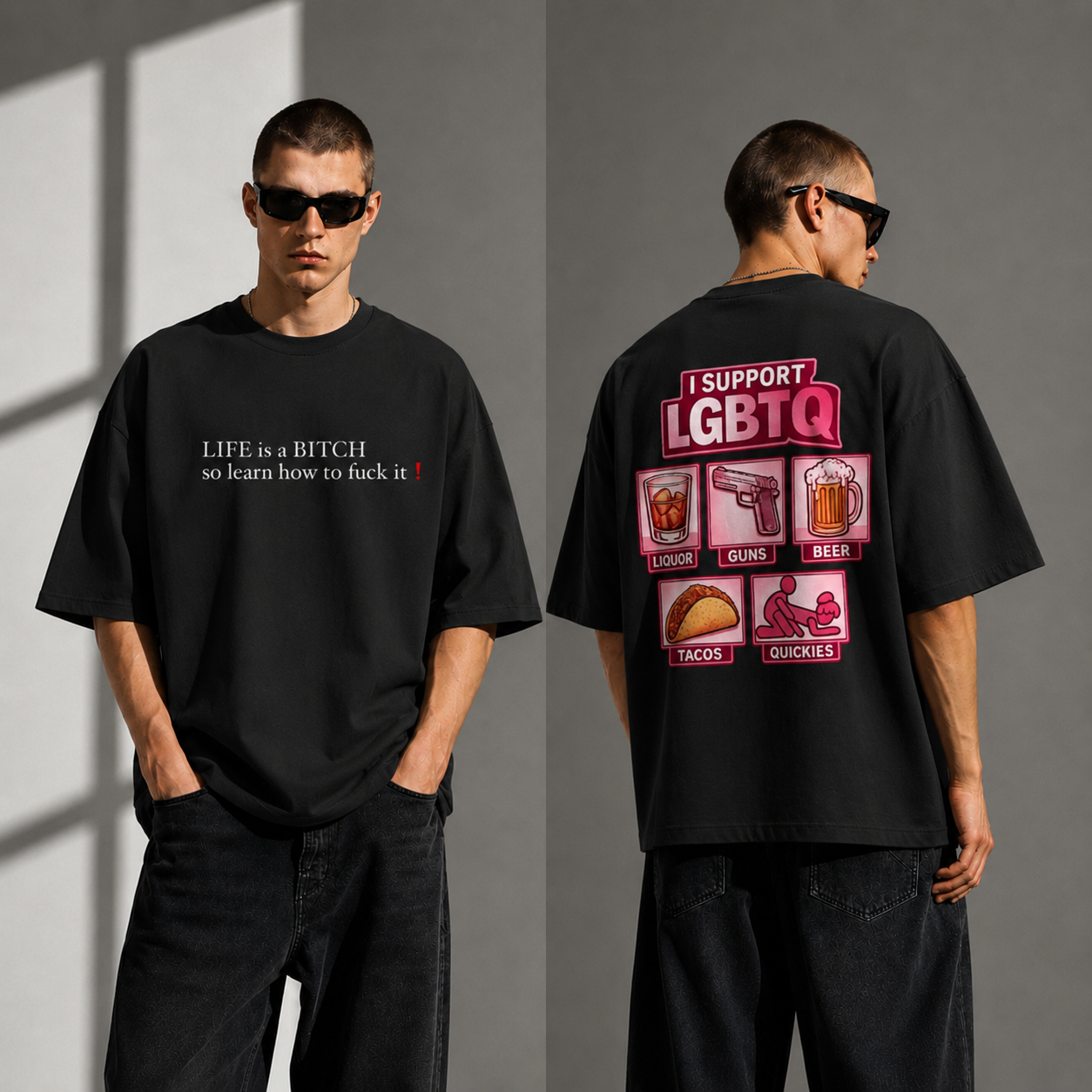 file_00000000b824720681f6717cd19fe71b SNAYKE “I Support LGBTQ” Graphic Oversized T-Shirt – Black Streetwear Edition