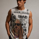 SNAYKE Urban Graffiti Graphic Sleeveless Tank Top for Men | Regular Fit Streetwear Gym Vest