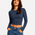SNAYKE Women's Full Sleeve Crop Top | Slim Fit Activewear Tee | Premium Stretch Fabric