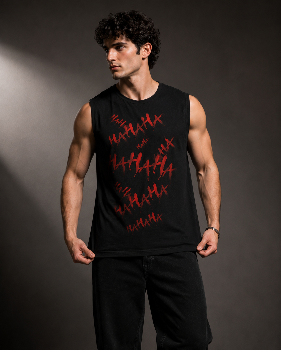 file_000000008fec8207b4f3ac191028a17b SNAYKE “HAHA” Graphic Sleeveless T-Shirt for Men | Premium Cotton Muscle Tank